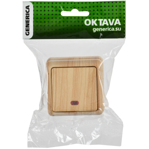 OKTAVA Выключатель 1-клавишный с индикацией для открытой установки 10А ВС20-1-1-ОС сосна GENERICA OKTAVA Выключатель 1-клавишный с индикацией для открытой установки 10А ВС20-1-1-ОС сосна GENERICA