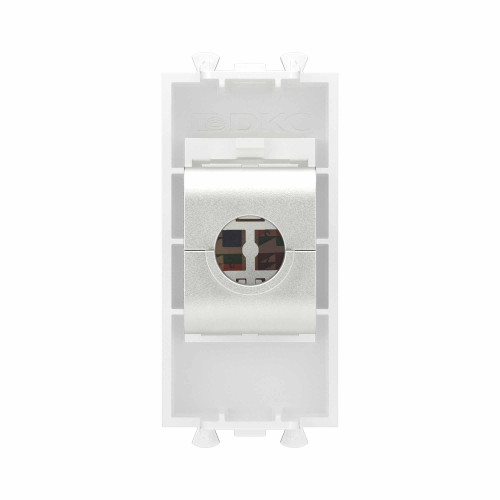 Компьютерная розетка RJ-45 без шторки модульная, кат.6А экранированная, Avanti, белое облако, 1 модуль Компьютерная розетка RJ-45 без шторки модульная, кат.6А экранированная, Avanti, белое облако, 1 модуль