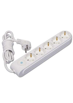 Удлинитель 5х2м с заземл. 16А IP20 с выкл. защ. шторки Makel N5310033