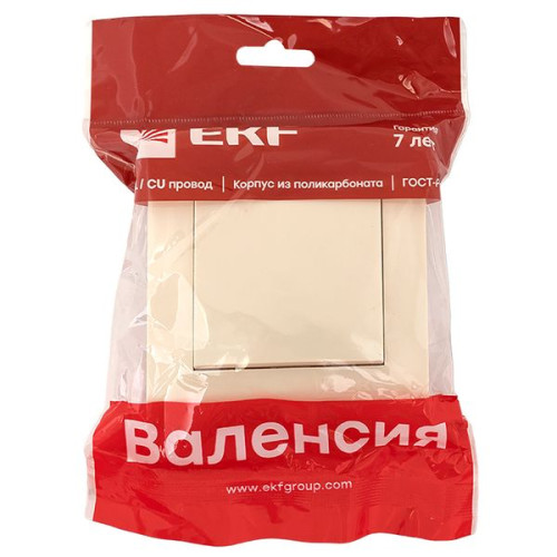 Валенсия выключатель 1-кл. 10А кремовый перекрестный EKF Валенсия выключатель 1-кл. 10А кремовый перекрестный EKF