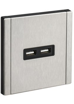 FORTE&PIANO Розетка USB A+A 3,1А FP749M металл никель IEK