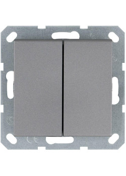 Кнопка 2-кл. 10А IP20 с переключающим контактом механизм алюм. Jasmart G3020S