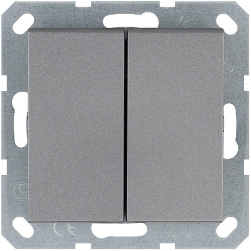 Кнопка 2-кл. 10А IP20 с переключающим контактом механизм алюм. Jasmart G3020S