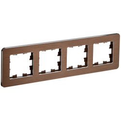 BRITE Рамка 4-местная РУ-4-1-Бр металл коричневый RE AL IEK