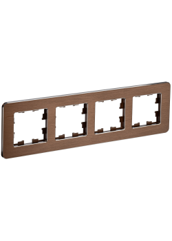 BRITE Рамка 4-местная РУ-4-1-Бр металл коричневый RE AL IEK