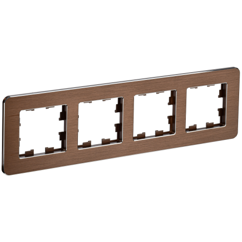 BRITE Рамка 4-местная РУ-4-1-Бр металл коричневый RE AL IEK
