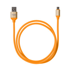 Дата-кабель, ДК 13, USB - micro USB, 1 м, силиконовая оплетка, оранжевый, TDM