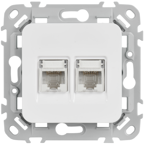 FLITE Розетка 2-местная компьютерная RJ45 категория 6 UTP РК6-2-0-ФлБ белый IEK