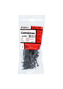 Саморез гипсокартон-дерево 3.8х35 усиленный (TWN) (уп.100шт) пакет Proffix 146428