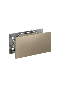 ATLASDESIGN РОЗЕТКА двойная с заземлением со шторками со сдвижными крышками, 16А, в сборе, ШАМПАНЬ
