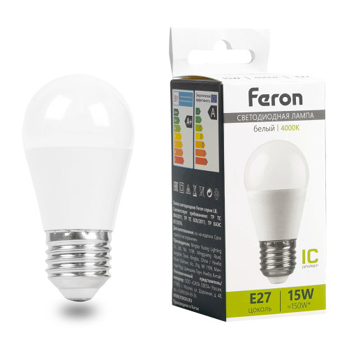 Лампа светодиодная Feron LB-990 Шарик E27 15W 175-265V 4000K