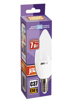 Лампа светодиодная PLED-SP 7Вт C37 свеча 5000К холод. бел. E14 560лм 230В JazzWay 1027832-2