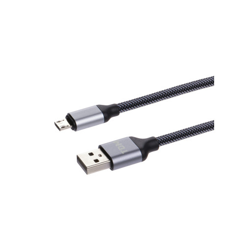Дата-кабель, ДК 10, USB - micro USB, 1 м, тканевая оплетка, серый, TDM Дата-кабель, ДК 10, USB - micro USB, 1 м, тканевая оплетка, серый, TDM