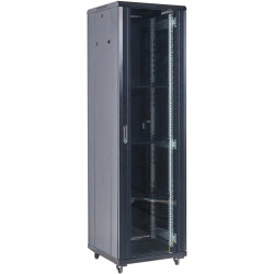 Шкаф коммутационный Rexant (04-3766-212) напольный 37U 600x600мм пер.дв.стекл металл 2 бок.пан. направл.под винты 800кг черный 75кг 230град. 1832мм IP20 сталь