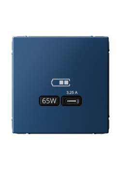 ARTGALLERY USB РОЗЕТКА тип-С 65Вт высокоскор.заряд. QC, PD, механизм, АКВАМАРИН