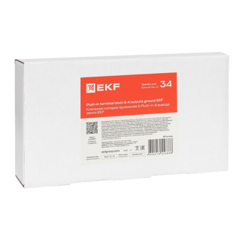 Клемма заземления Push-in 6 мм2 4 вывода EKF