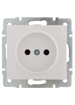 Розетка 1-м СП Rain 16А IP20 без заземл. керамика механизм бел. LEZARD 703-0288-121