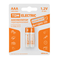 Аккумулятор AAA-800 mAh Ni-MH BP-2 TDM
