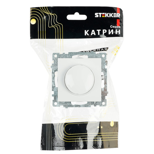 Выключатель диммирующий TRIAC(механизм), STEKKER GLS10-7106-01, 250V, 500W, серия Катрин, белый Выключатель диммирующий TRIAC(механизм), STEKKER GLS10-7106-01, 250V, 500W, серия Катрин, белый