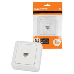 Розетка компьютерная (RJ-45) открытой установки IP20, белая 