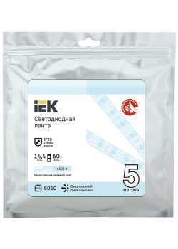 Лента светодиодная 5м LSR-5050W60-14,4-IP20-12В IEK