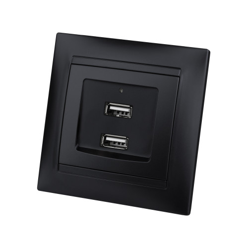 Розетка 2USB порт 2,1А 5В графит Розетка 2USB порт 2,1А 5В графит