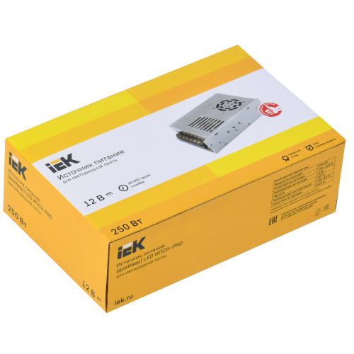 Драйвер LED ИПСН-PRO 250Вт 12В блок-клеммы IP20 IEK
