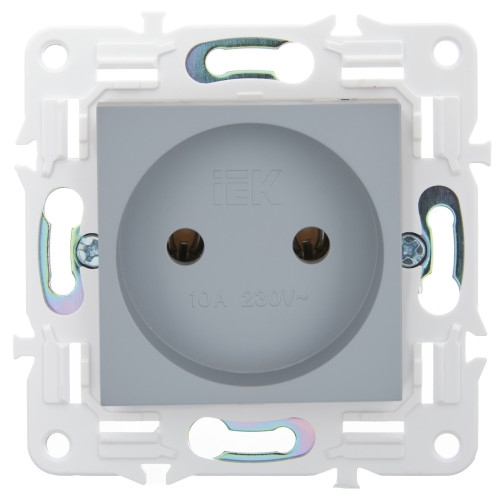 SKANDY Розетка без заземления без защитных шторок 10А SK-R02Gr серый IEK SKANDY Розетка без заземления без защитных шторок 10А SK-R02Gr серый IEK