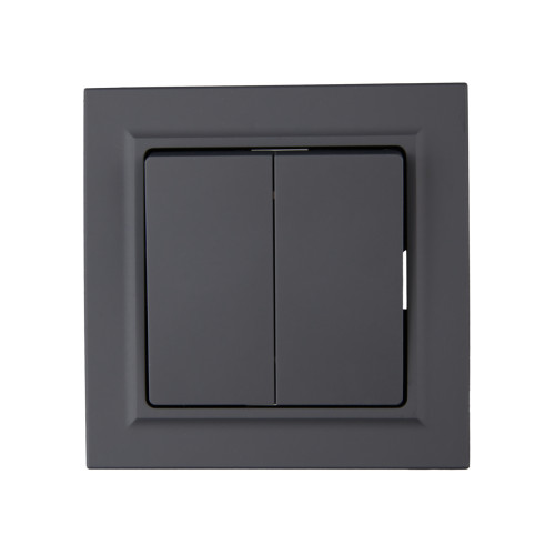 BRITE Выключатель 2-клавишный 10А в сборе ВСР10-2-0-БрГ графит IEK BRITE Выключатель 2-клавишный 10А в сборе ВСР10-2-0-БрГ графит IEK
