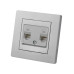 Розетка компьютерная двойная RJ45 серебр. металлик Розетка компьютерная двойная RJ45 серебр. металлик