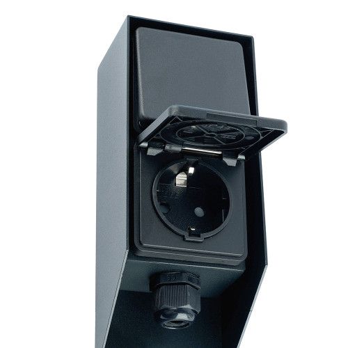Розетка уличная Feron TM201, 220-230V, 16A, IP44, 70*60*380мм, черный Розетка уличная Feron TM201, 220-230V, 16A, IP44, 70*60*380мм, черный