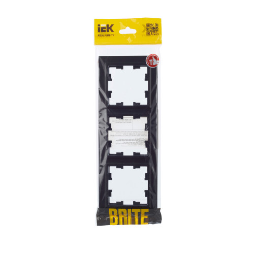 BRITE Рамка 3-местная РУ-3-БрЧ черный IEK BRITE Рамка 3-местная РУ-3-БрЧ черный IEK