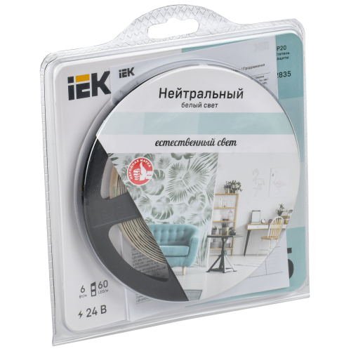 Лента светодиодная 5м LSR-2835NW60-6-IP20-24В IEK