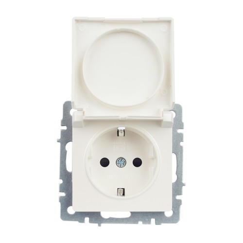 BRITE Розетка 1-местная с заземлением с защитными шторками и крышкой 16А IP44 РСбш10-3-44-БрЖ жемчуг IEK BRITE Розетка 1-местная с заземлением с защитными шторками и крышкой 16А IP44 РСбш10-3-44-БрЖ жемчуг IEK