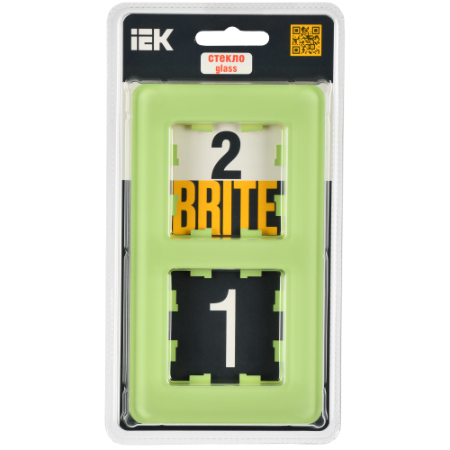 BRITE Рамка 2-местная РУ-2-2-Бр стекло эко грин RE IEK