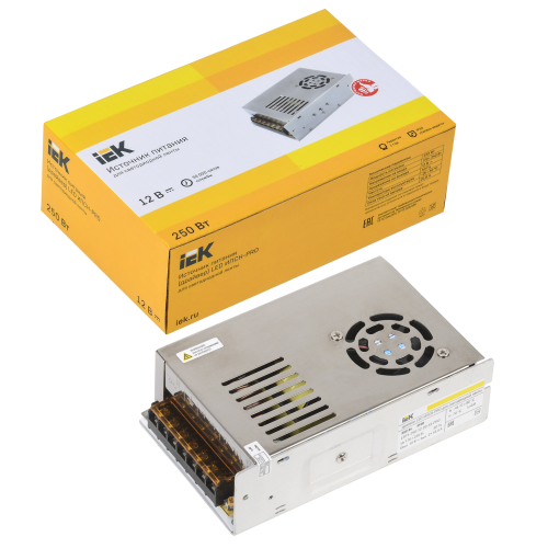 Драйвер LED ИПСН-PRO 250Вт 12В блок-клеммы IP20 IEK