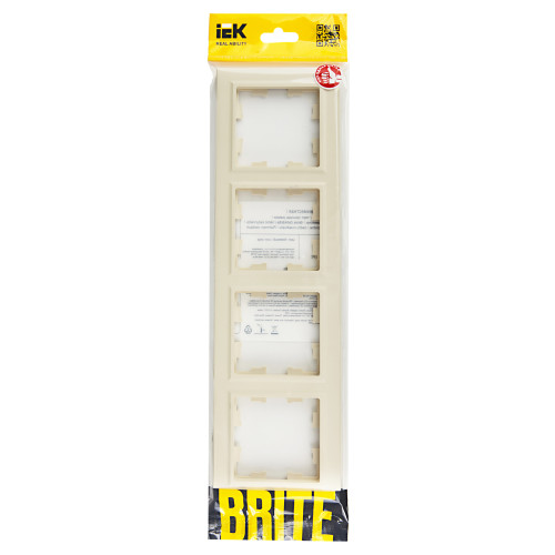 BRITE Рамка 4-местная РУ-4-БрКр бежевый IEK BRITE Рамка 4-местная РУ-4-БрКр бежевый IEK