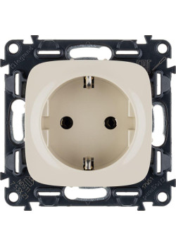 Розетка 1-м СП Valena Allure 16А IP2X 250В 2P+E безвинтов. клеммы с лицев. панелью механизм сл. кость Leg 753821