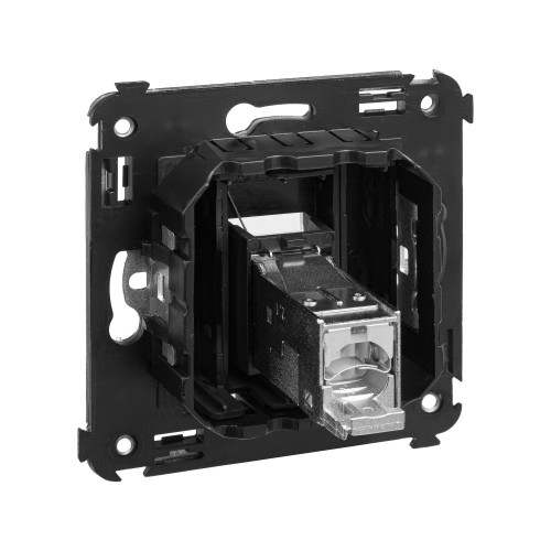 Компьютерная розетка RJ-45 в стену, кат.5e одинарная экранированная, Avanti, черный матовый Компьютерная розетка RJ-45 в стену, кат.5e одинарная экранированная, Avanti, черный матовый