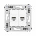 Компьютерная розетка RJ-45 без шторки в стену, кат.6A двойная, Avanti, белое облако Компьютерная розетка RJ-45 без шторки в стену, кат.6A двойная, Avanti, белое облако