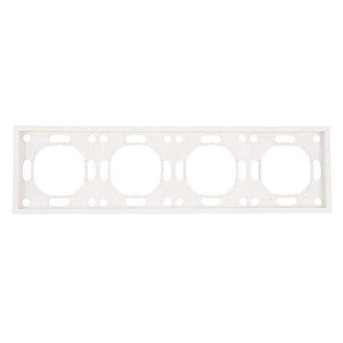 Рамка STEKKER, PFR00-5004-01 4-местная, серия Эмили, белый фарфор, soft touch