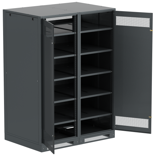 ITK LINEA B Шкаф аккумуляторный (пустой) 2000х1400х950мм двустворчатая металлическая дверь черный