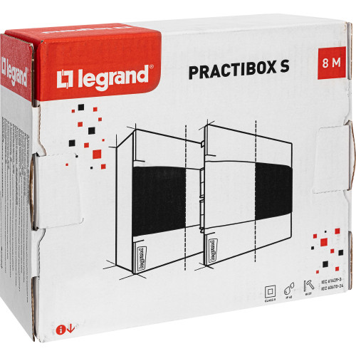 Practibox S Пластиковый щиток Встраиваемый (в полые стены) 1X8 Белая дверь