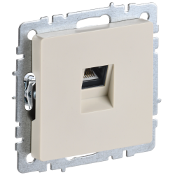 BRITE Розетка компьютерная RJ45 кат.5E РК10-БрКр бежевый IEK