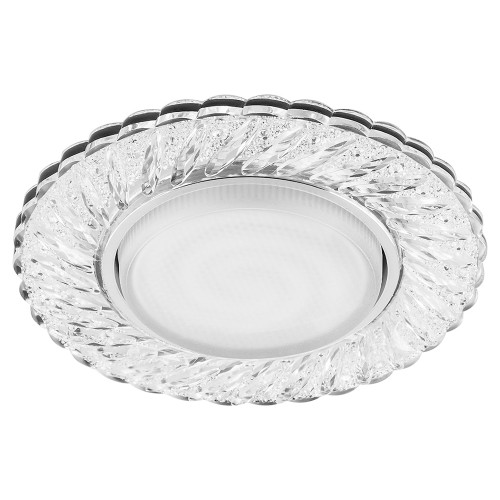 Светильник встраиваемый с белой LED подсветкой Feron CD4021 потолочный GX53 без лампы прозрачный Светильник встраиваемый с белой LED подсветкой Feron CD4021 потолочный GX53 без лампы прозрачный
