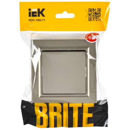 BRITE Выключатель 1-клавишный 10А в сборе ВСР10-1-0-БрШ шампань IEK BRITE Выключатель 1-клавишный 10А в сборе ВСР10-1-0-БрШ шампань IEK
