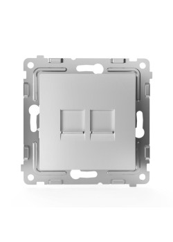 Розетка компьютерная 2-м СП Pixel RJ45 кат.5E механизм алюм. TOKOV ELECTRIC TKE-PX-RC2-C03