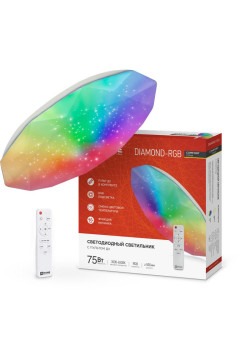 Светильник светодиодный COMFORT DIAMOND-RGB 75Вт 230В 3000-6500К 6000лм 500х90мм с пультом ДУ IN HOME 4690612044583