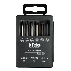 Набор бит SL/PZ/PH Industrial 73мм в кейсе 6 бит FELO 03092716
