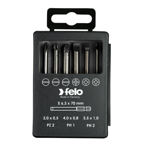 Набор бит SL/PZ/PH Industrial 73мм в кейсе 6 бит FELO 03092716